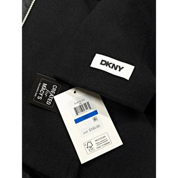 DKNY Petite Notched-Collar Double-Breasted Wrap Coat Size XL 16-18 (MSRP $350) - Picture 7 of 11